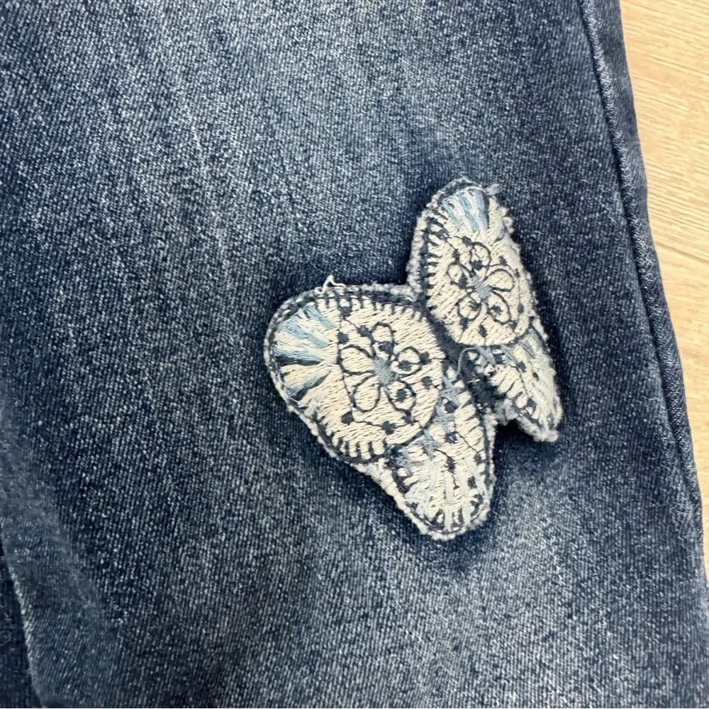 Gap Denim High Stretch Butterfly Distressed Jegging Ankle Size 8